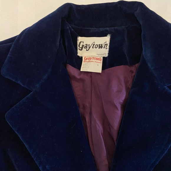 Retro Women’s Blue Velvet Gaytown Toronto Blazer - Picture 2 of 5